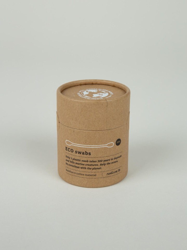 Caixa de 200 palitos de orelha de bambu