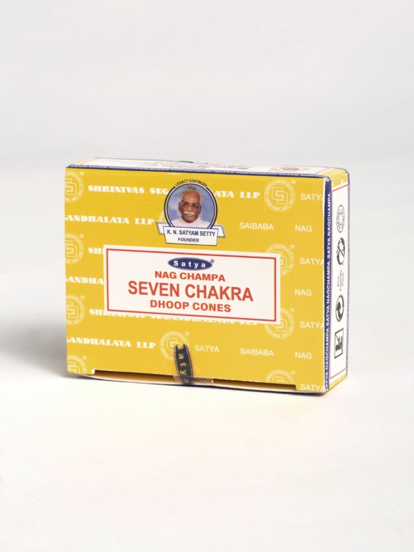 Caixa de Cones de incenso Satya Seven Chakra
