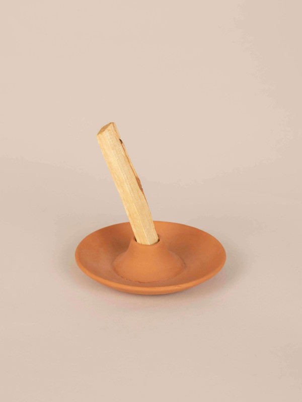 Suporte terracota palo santo e incenso