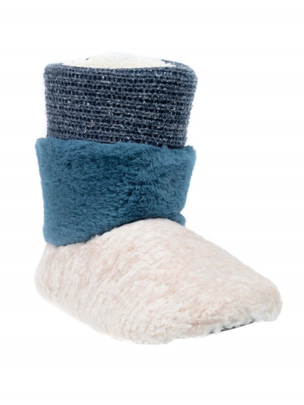 Pantufa Blue Patchwork