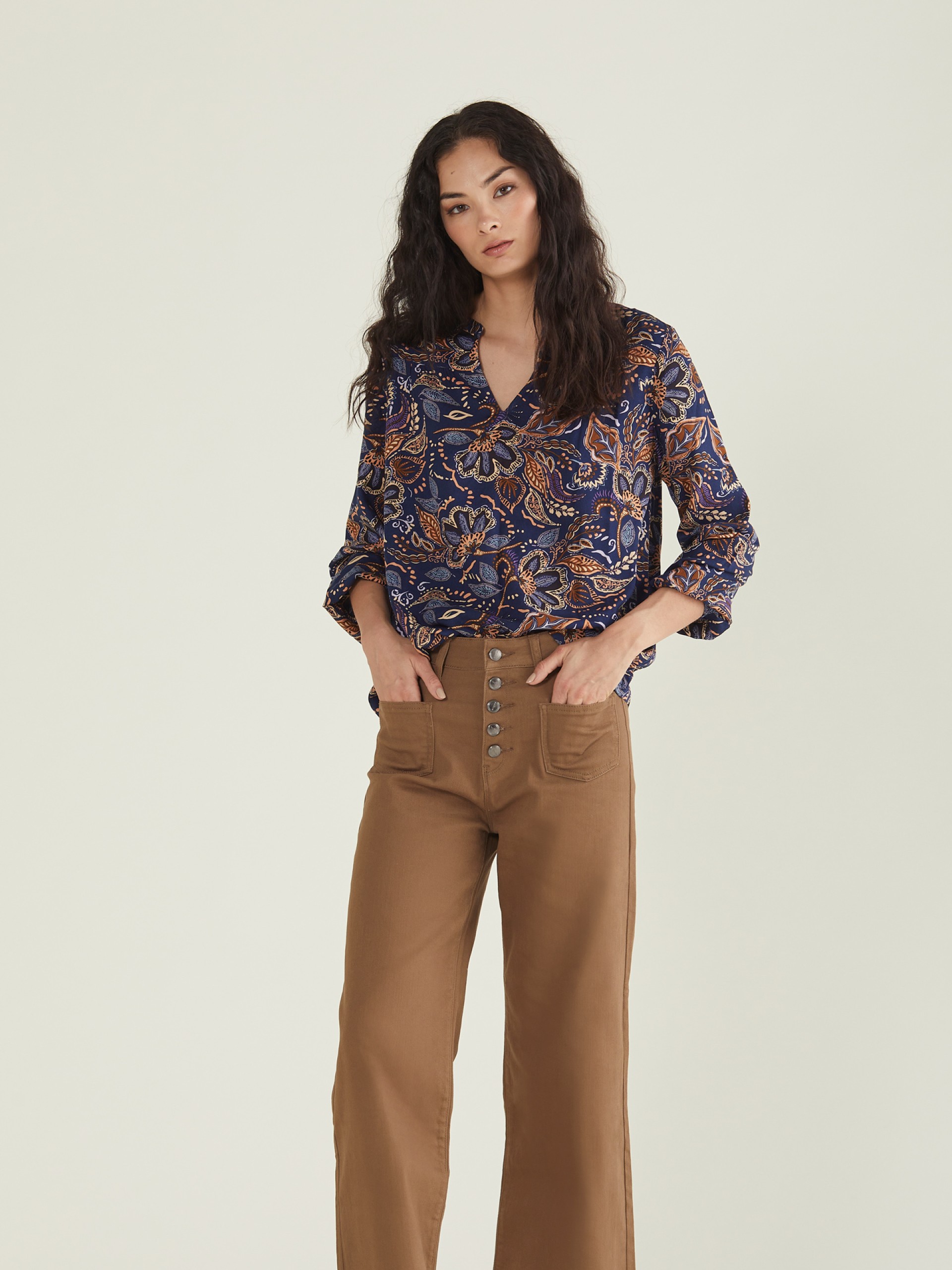 Blusa Estampada Azul