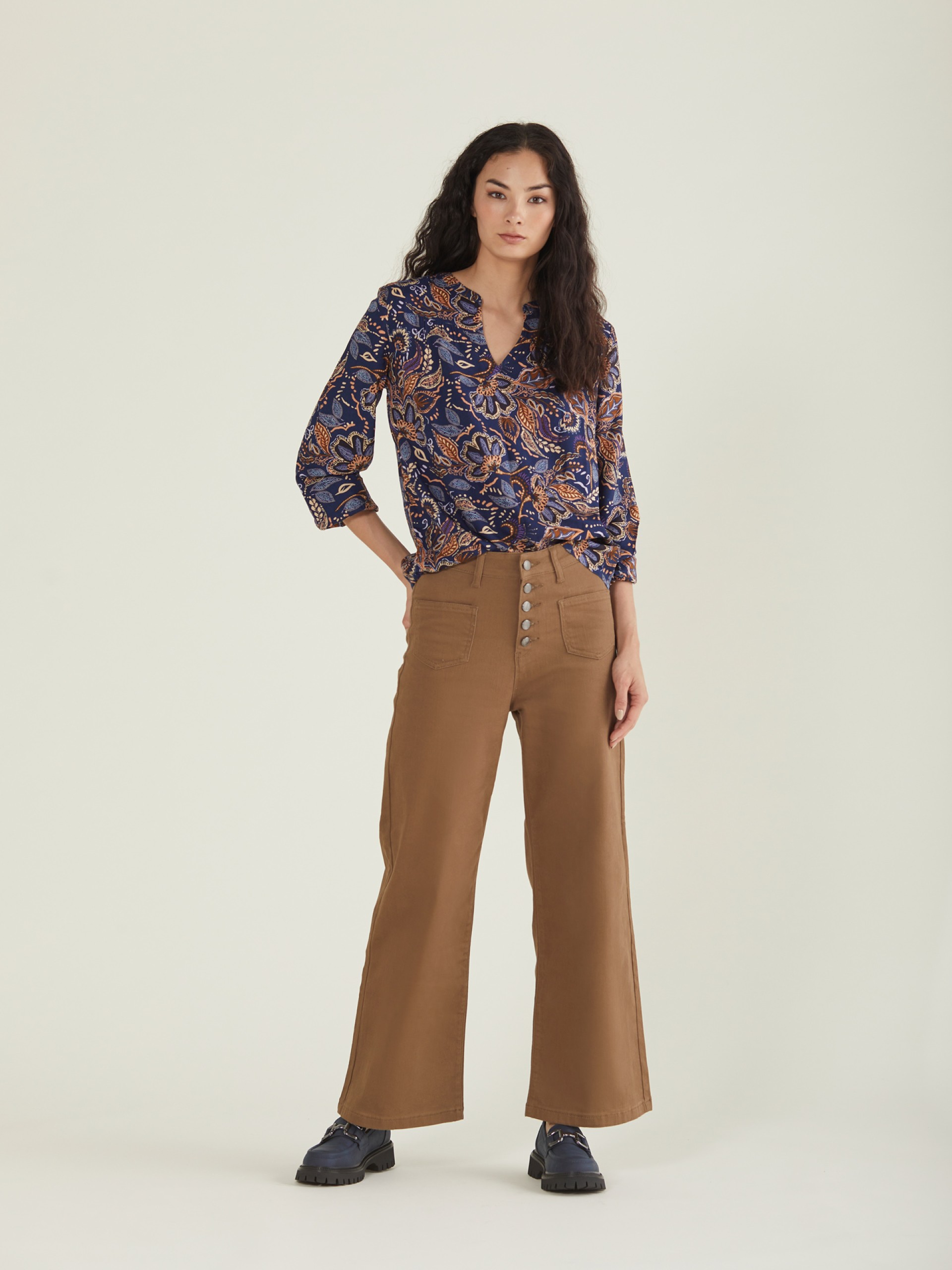 Blusa Estampada Azul