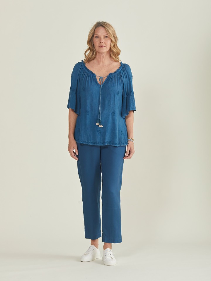 Blusa Efeito Lavado Azul