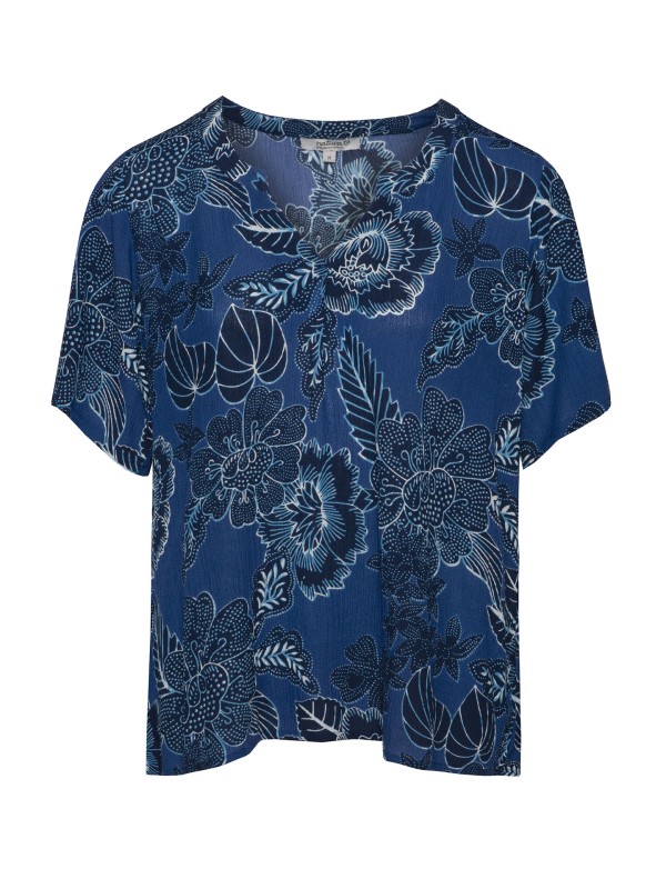 Blusa Com Padrao Floral Azul Blusa Com Padrao Floral Azul