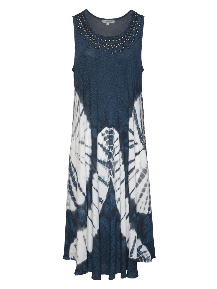 Vestido midi com tie dye