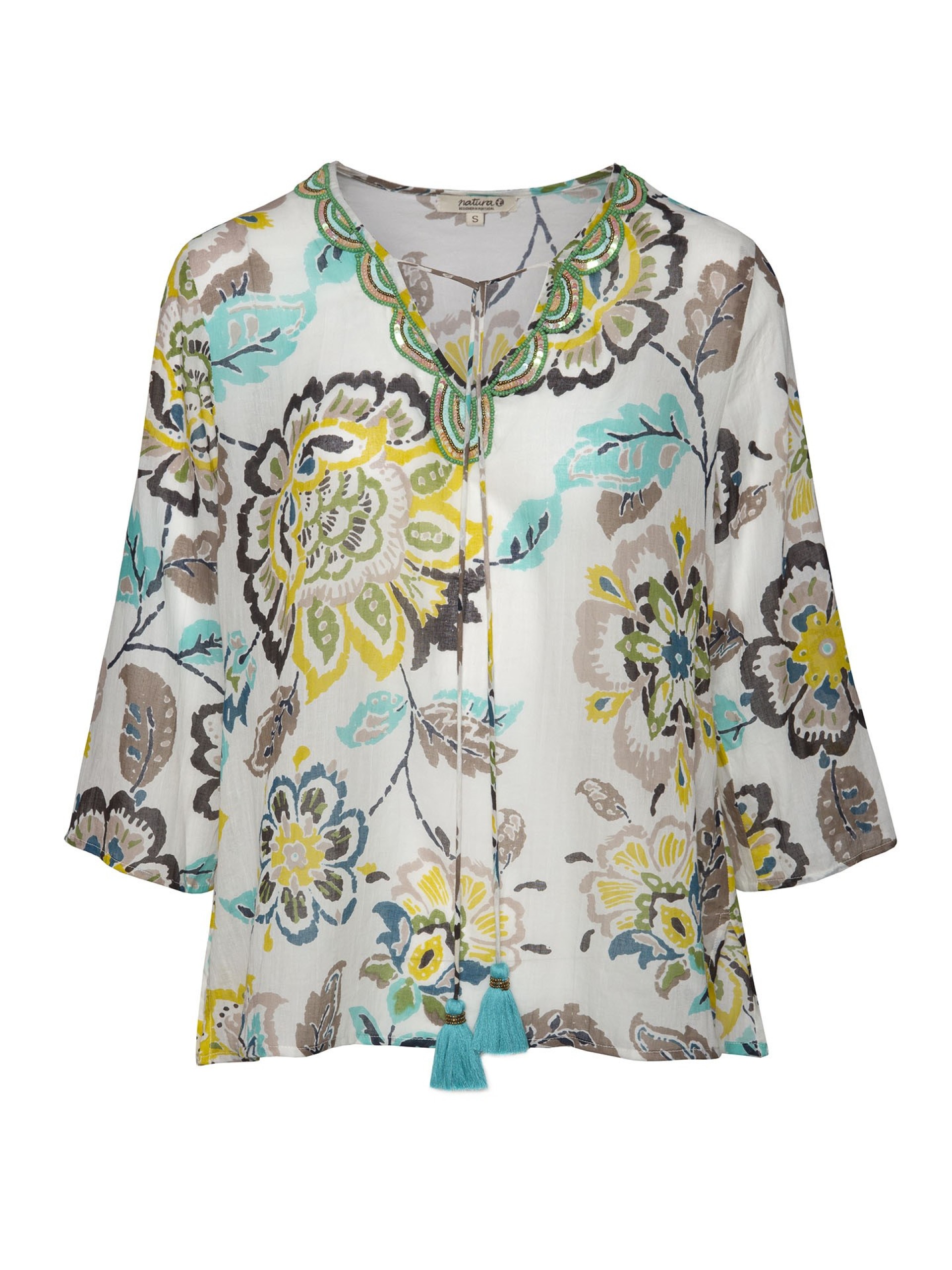 Tunica em algodao padrao floral