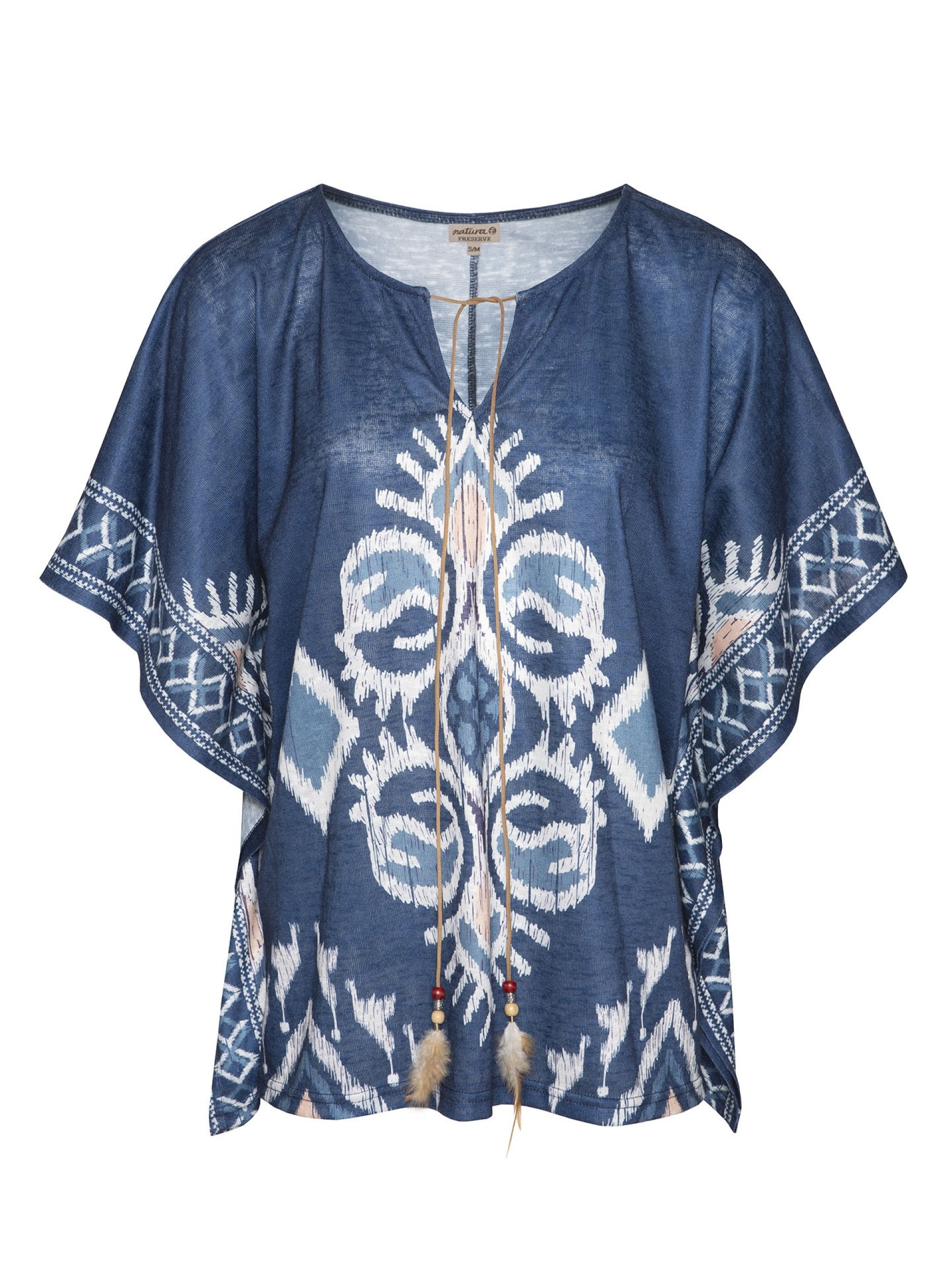 Poncho Azul Estampado