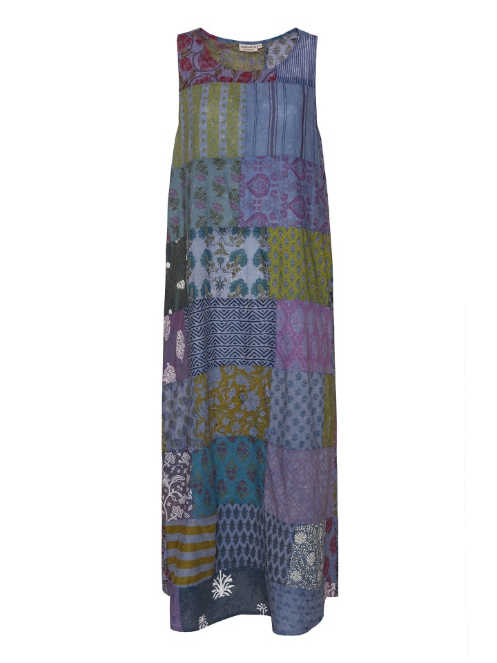 Vestido Comprido Patchwork Preserve