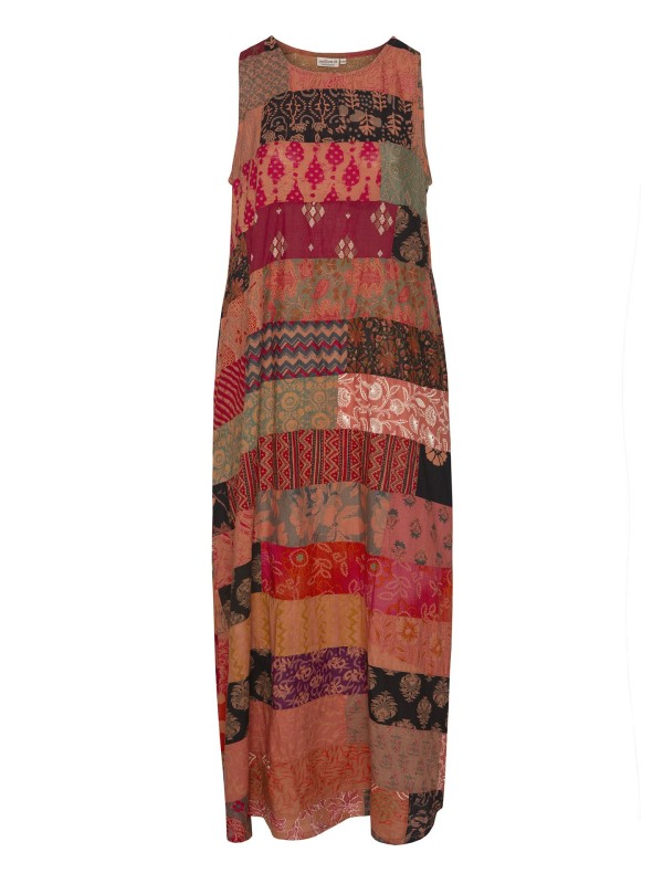 Vestido Comprido Patchwork Preserve