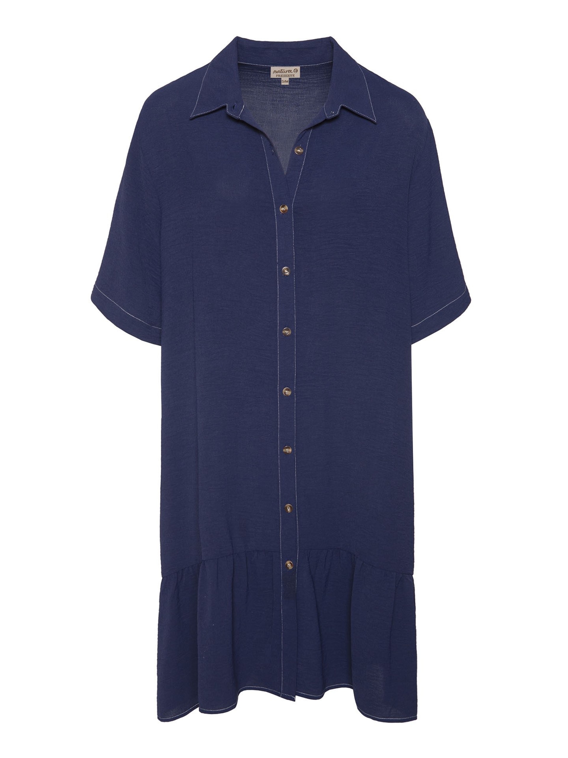 Vestido Midi Camiseiro Azul