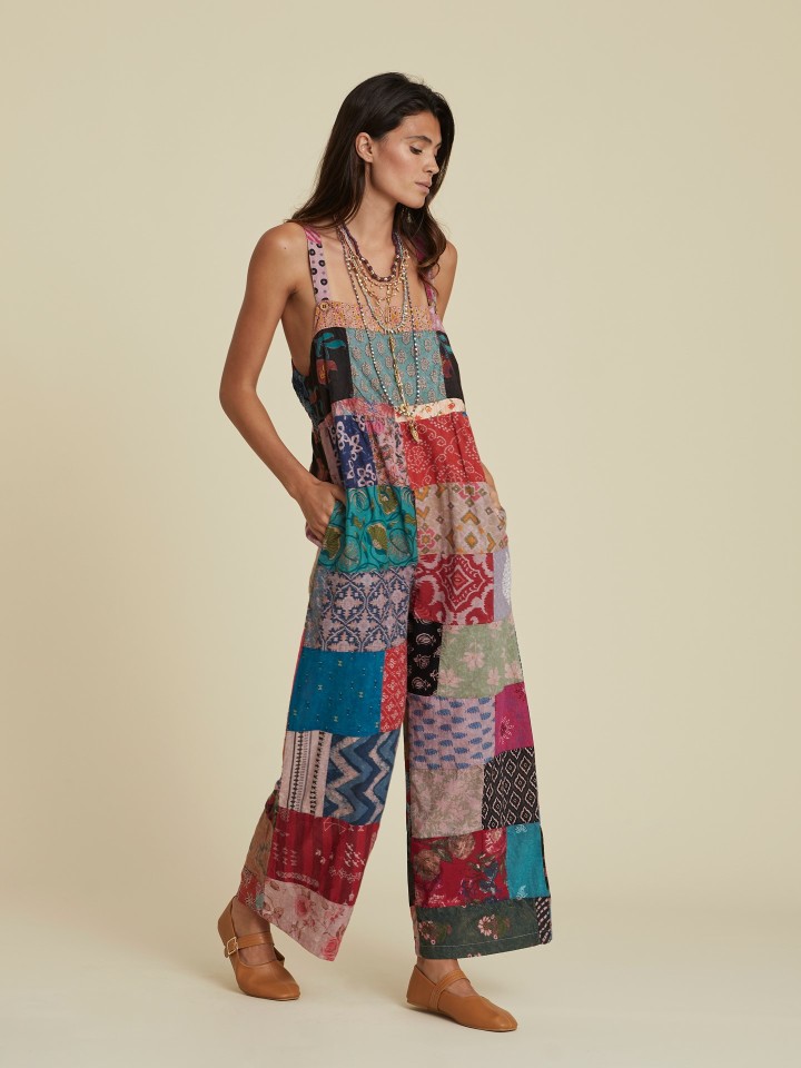 Jardineiras Compridas Patchwork Preserve