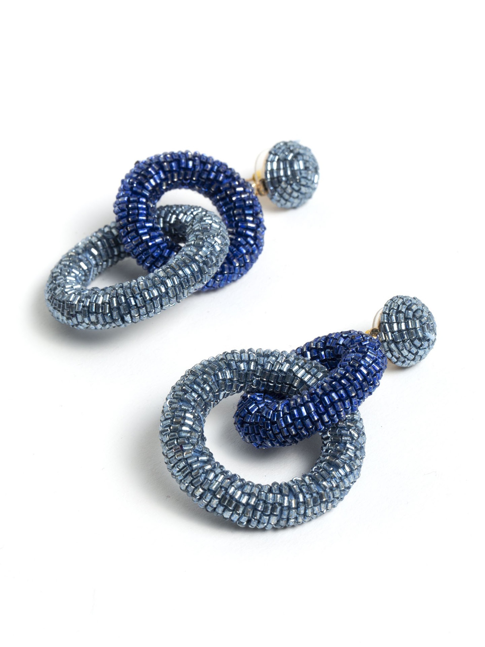 Brincos Missangas Azuis