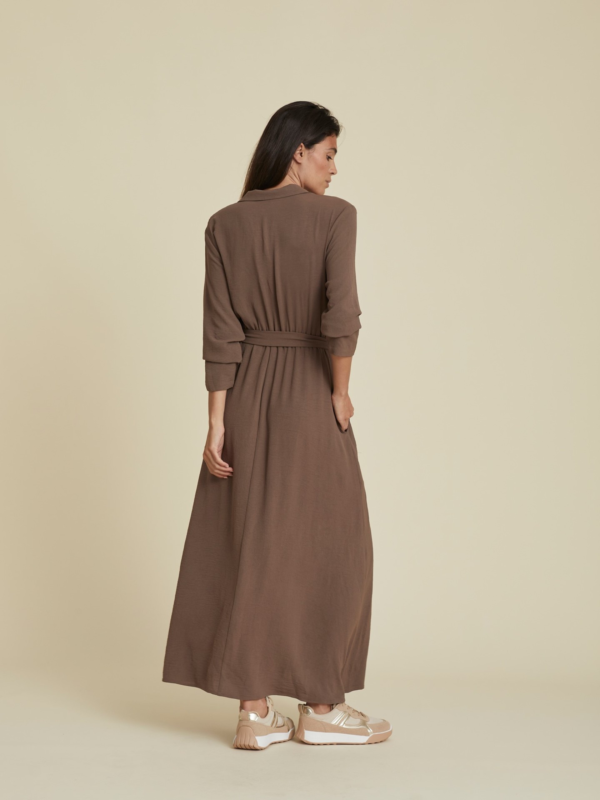 Vestido Solido Castanho