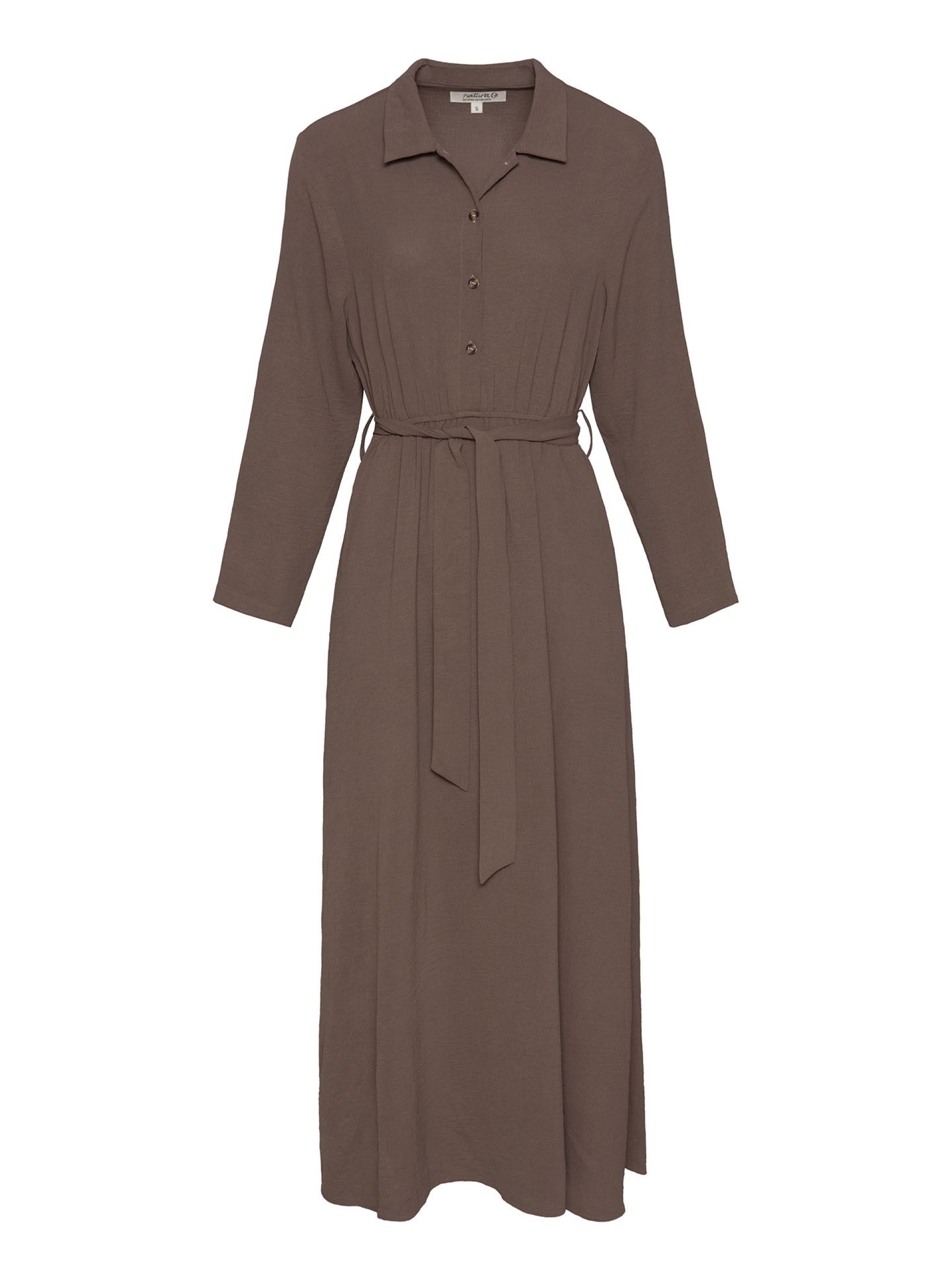 Vestido Solido Castanho