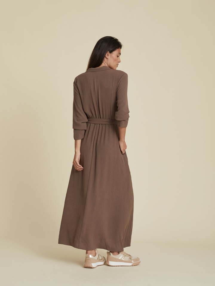 Vestido Solido Castanho