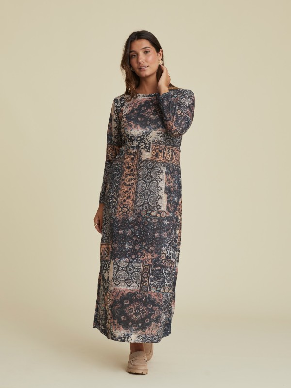 Vestido Corte Direito Patchwork