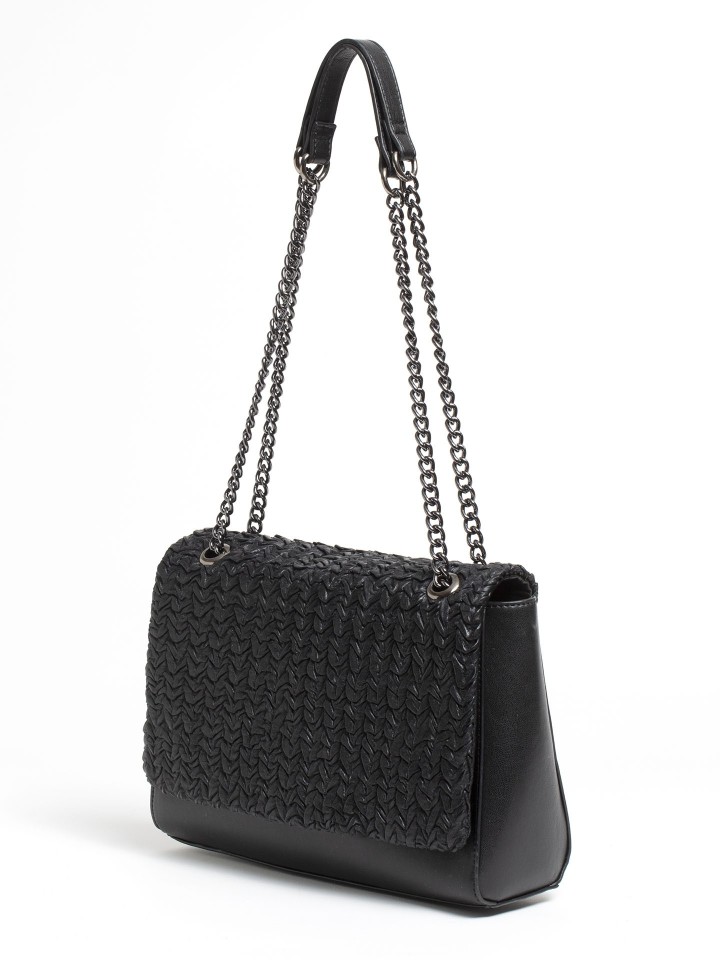 Mala A Tiracolo Com Material Texturado