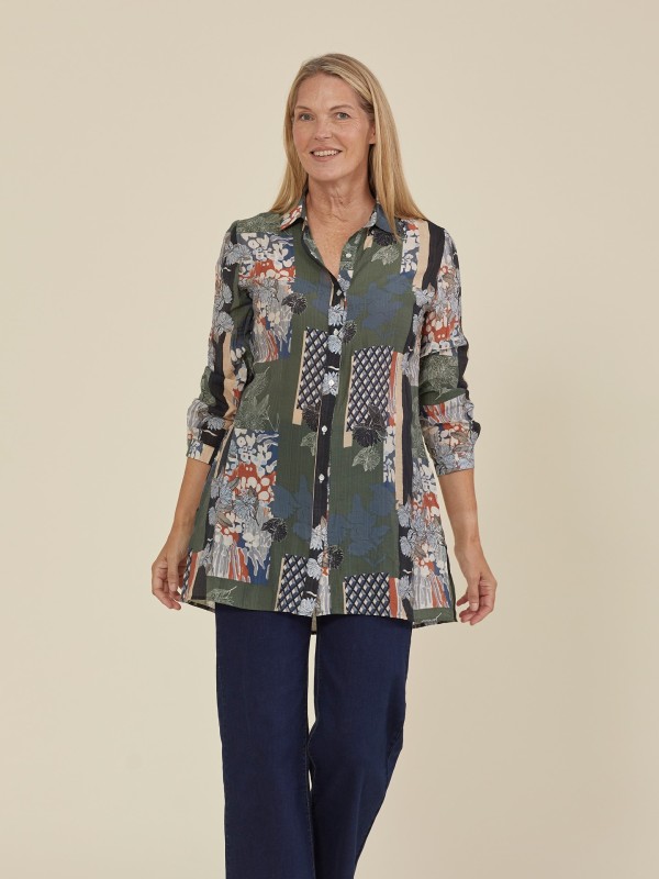 Camisa Comprida Patchwork