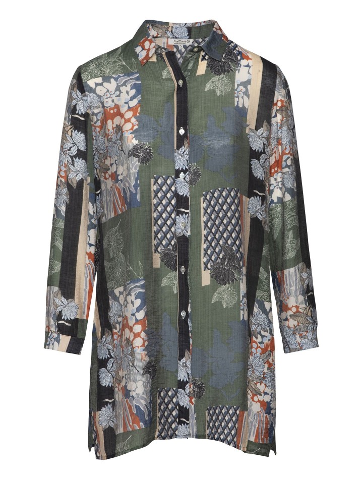 Camisa Comprida Patchwork