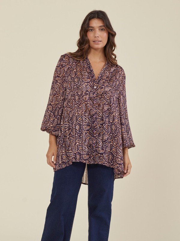 Blusa Com Padrao Purpura