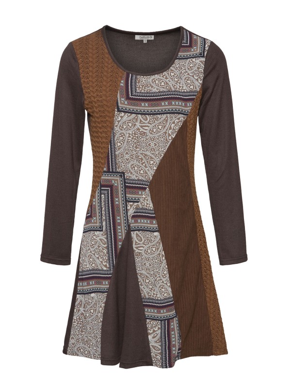 Vestido Curto Com Padroes Patchwork Vestido Curto Com Padroes Patchwork