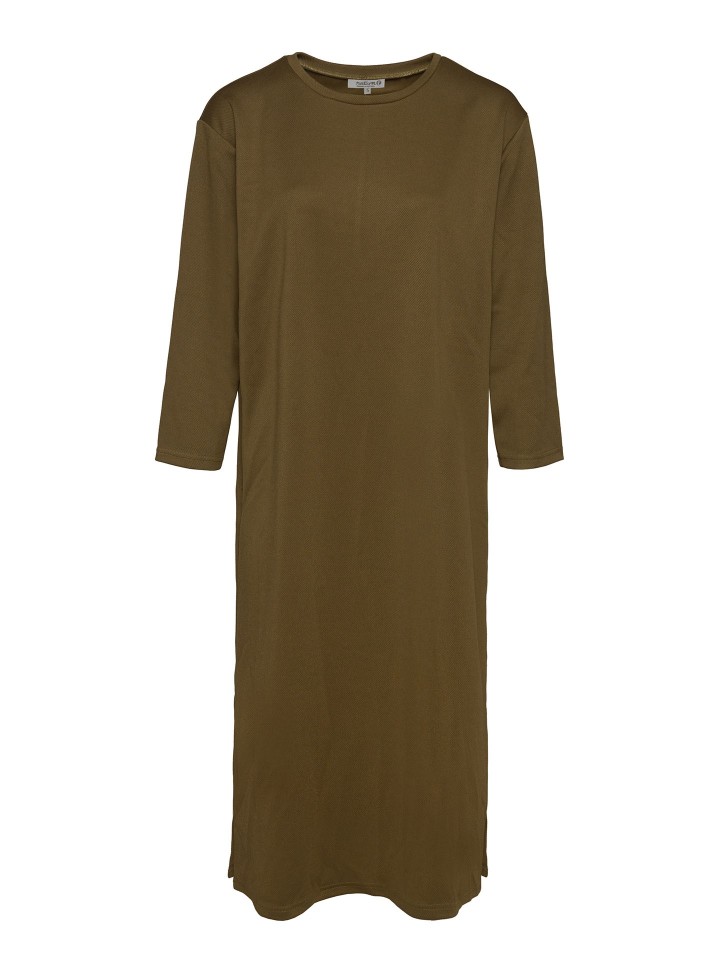 Vestido Midi Solido Mostarda