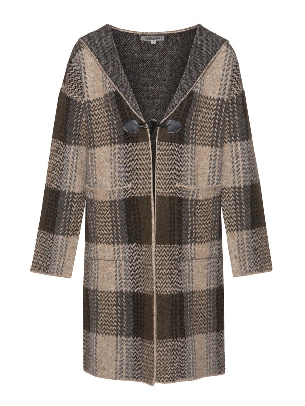 Casaco Comprido De Malha Com Padrao Casaco Comprido De Malha Com Padrao