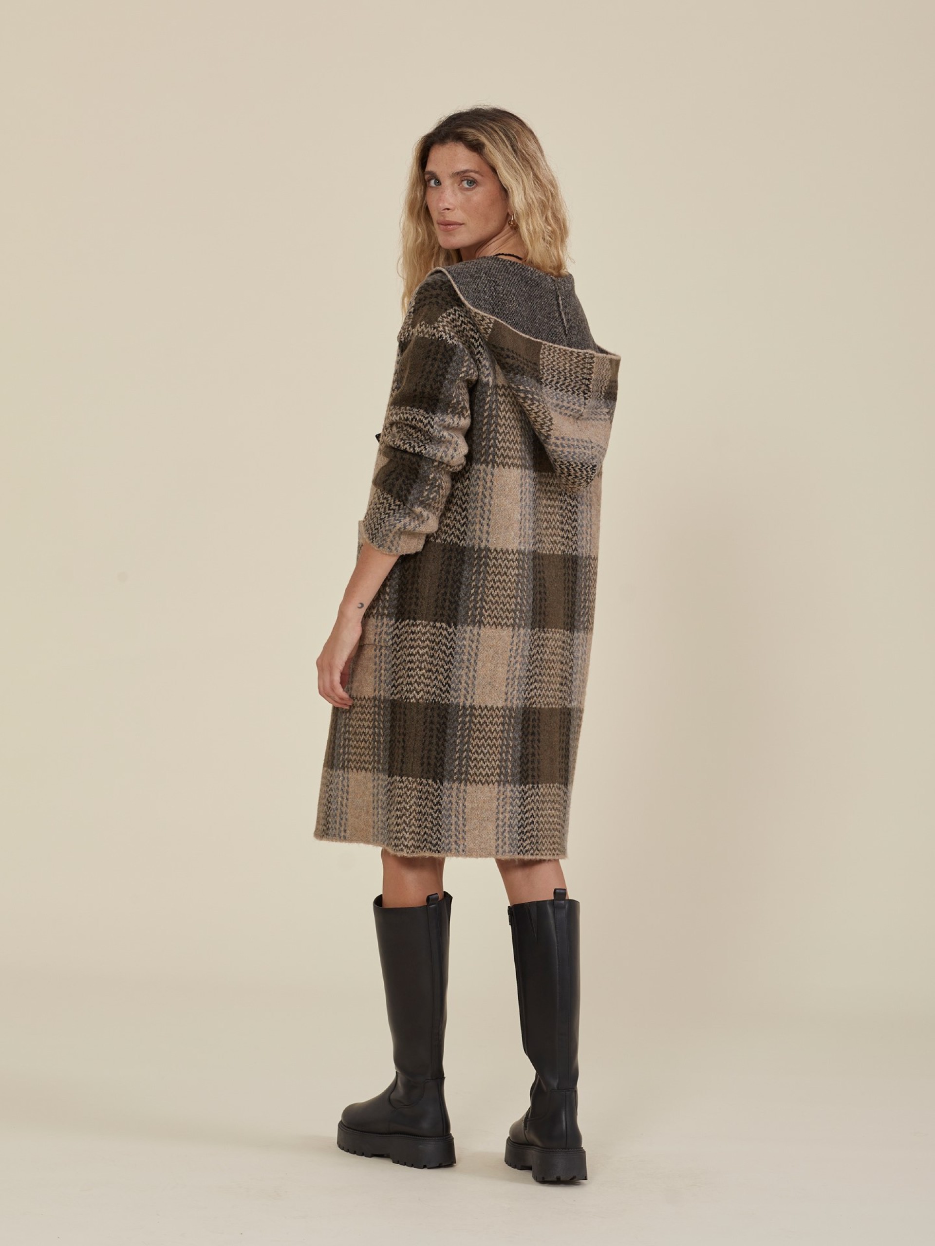 Casaco Comprido De Malha Com Padrao