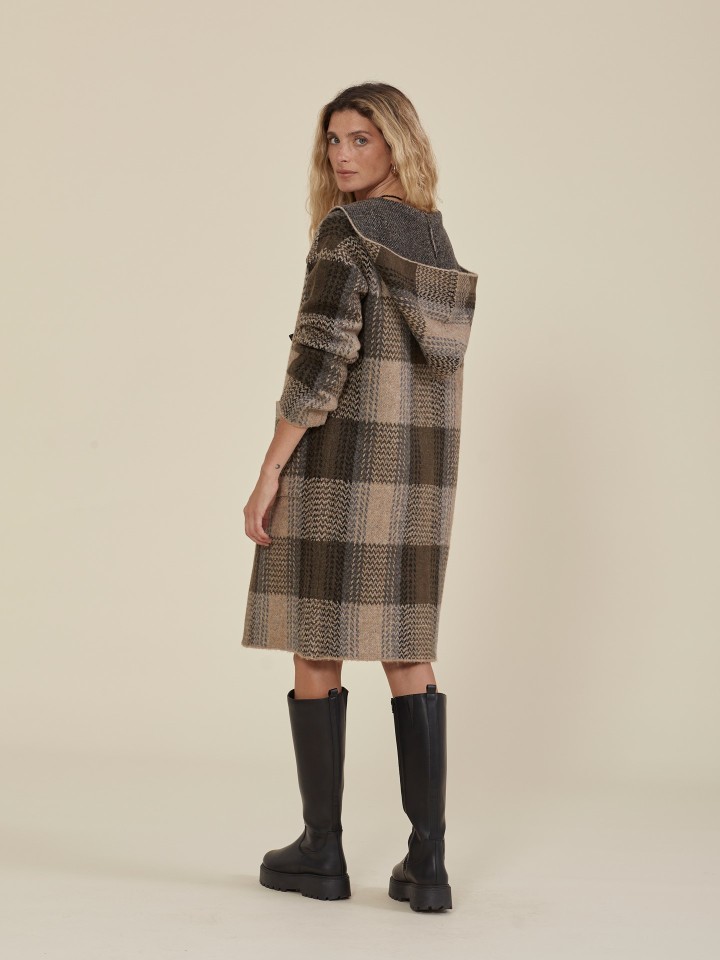 Casaco Comprido De Malha Com Padrao