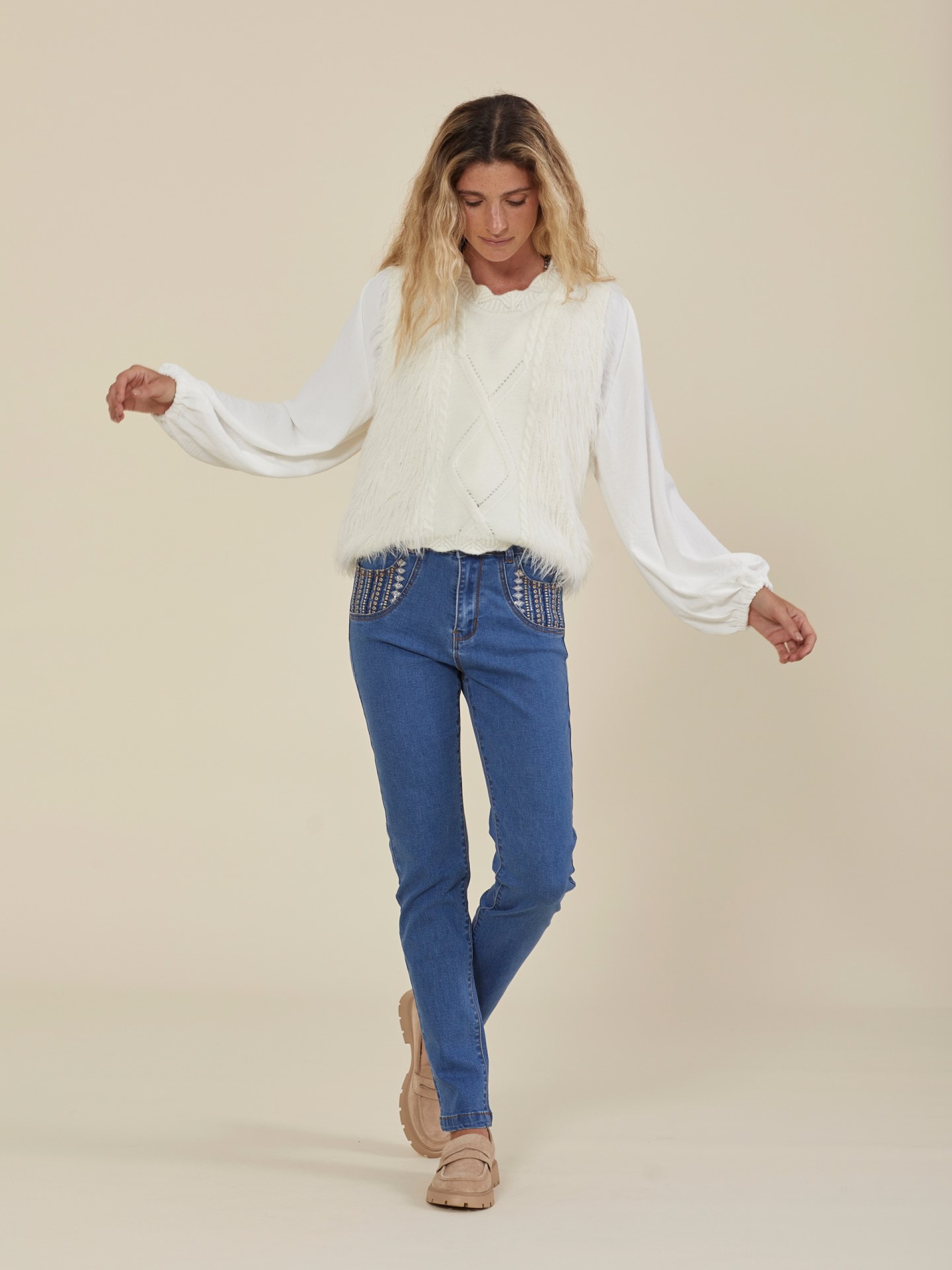 Colete De Malha Branco