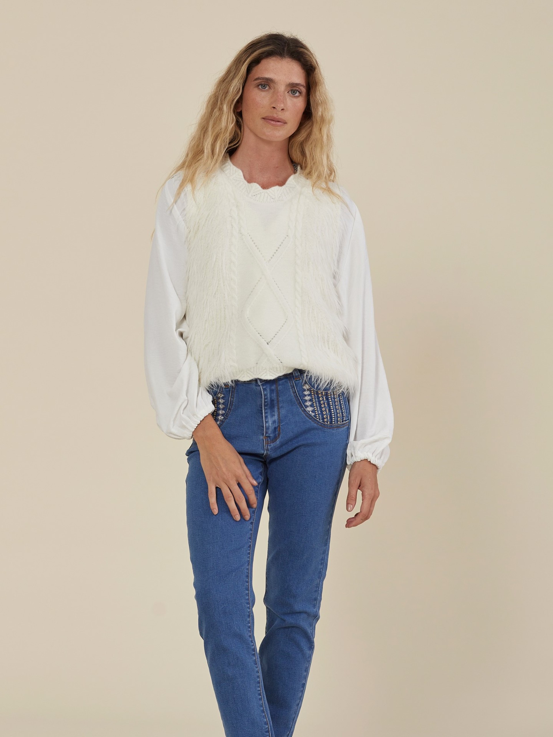 Colete De Malha Branco