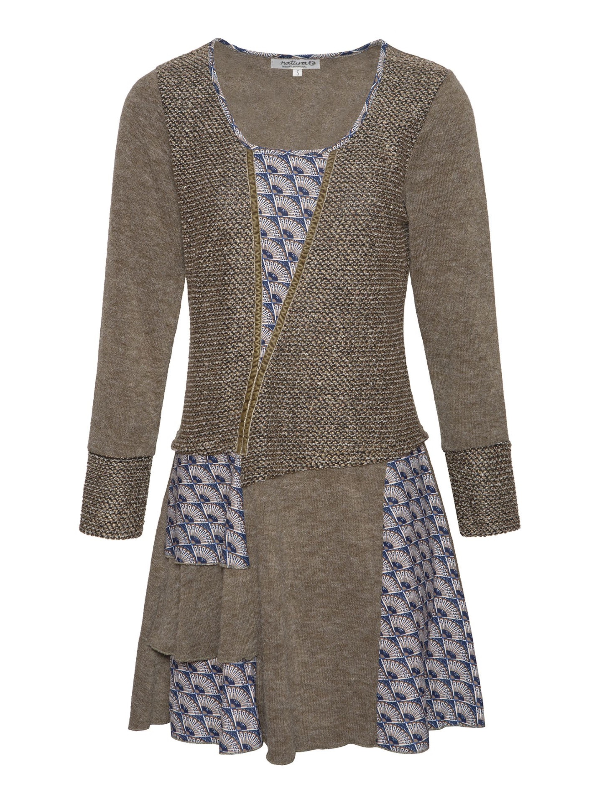 Vestido Curto Patchwork Verde