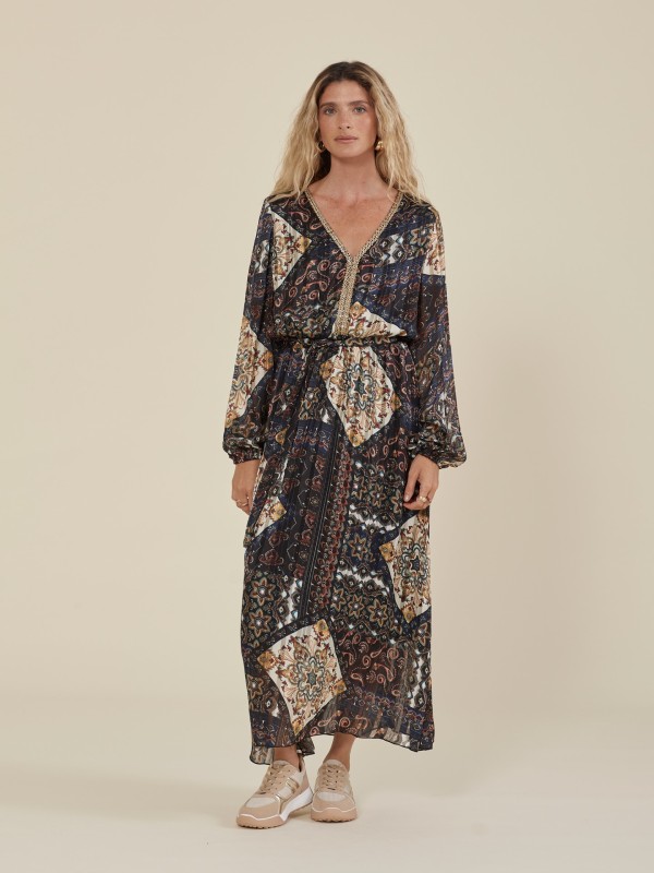 Vestido Com Padrao Preto