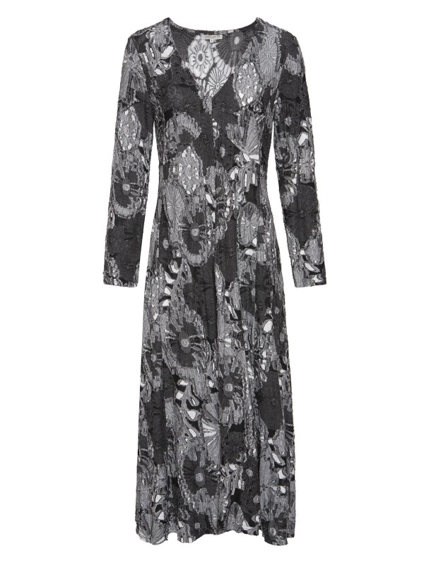 Vestido Comprido De Malha Cinza