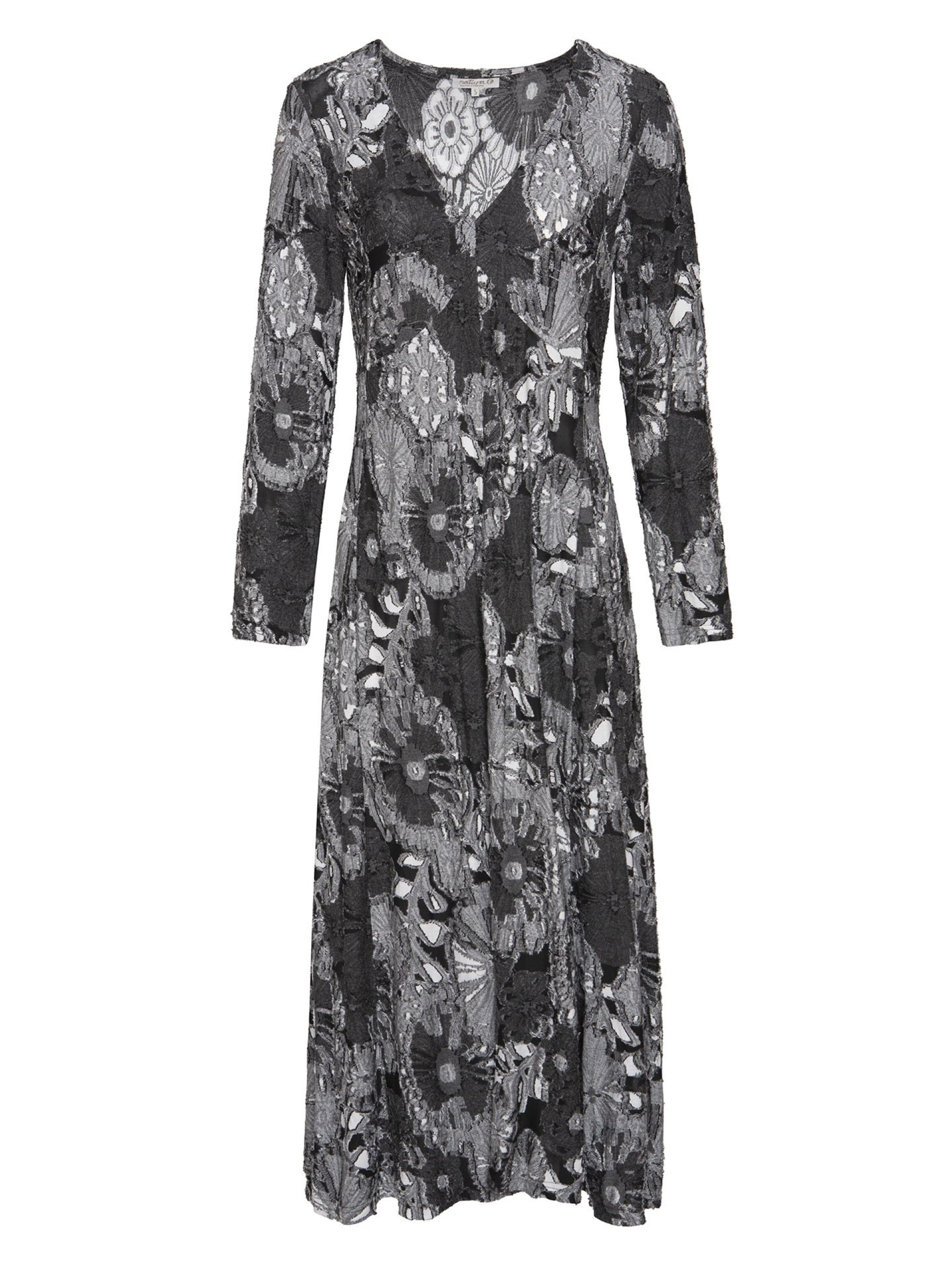 Vestido Comprido De Malha Cinza