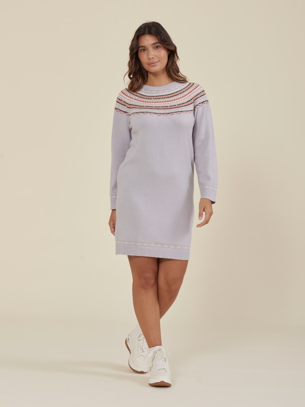 Vestido Curto De Malha Com Padrao