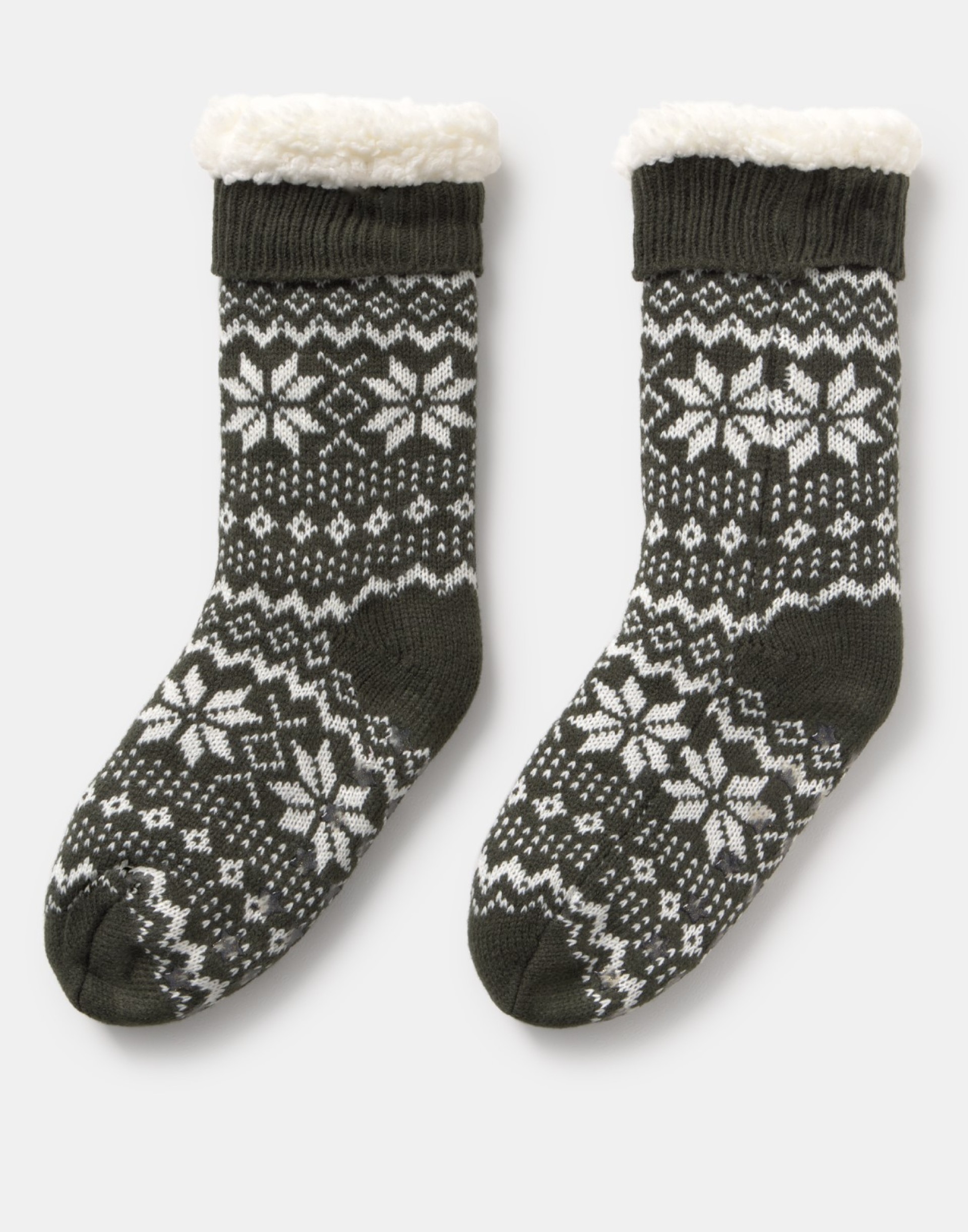 Meia tricot jacquard shearling