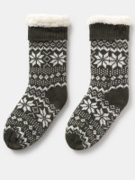 Meia tricot jacquard shearling