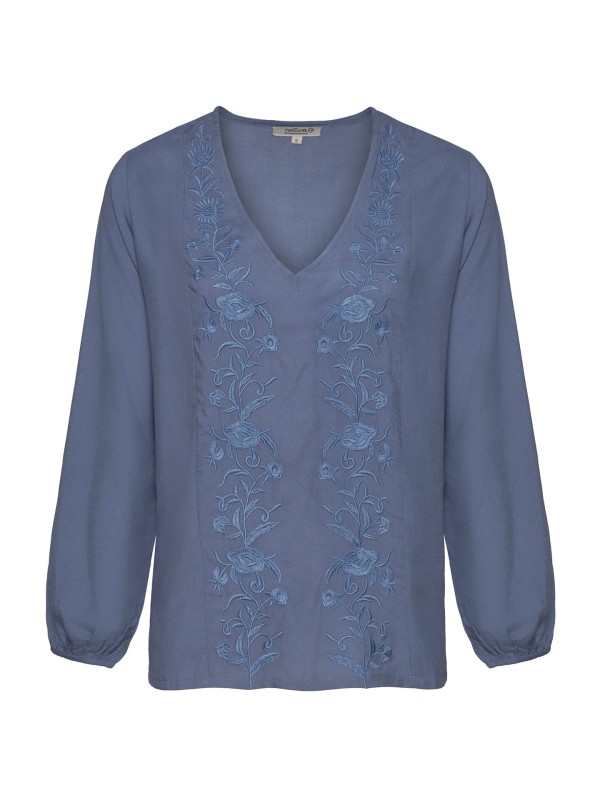 Blusa Solida Com Bordados Blusa Solida Com Bordados