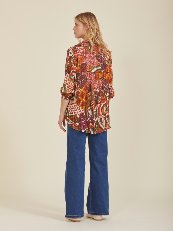 Camisa Estampada Laranja Camisa Estampada Laranja