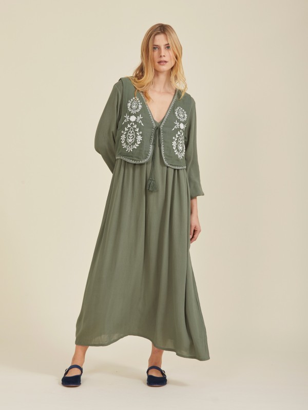 Vestido Comprido Com Colete Vestido Comprido Com Colete