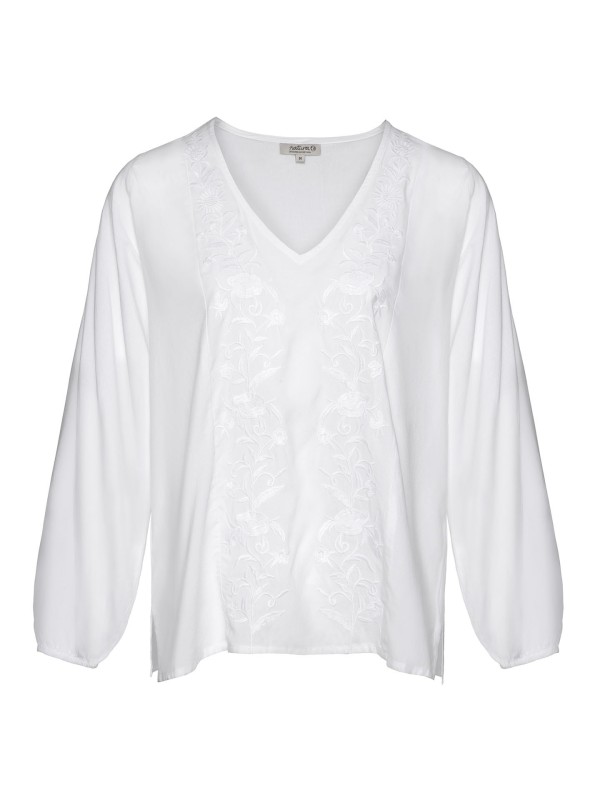 Blusa Solida Com Bordados Blusa Solida Com Bordados