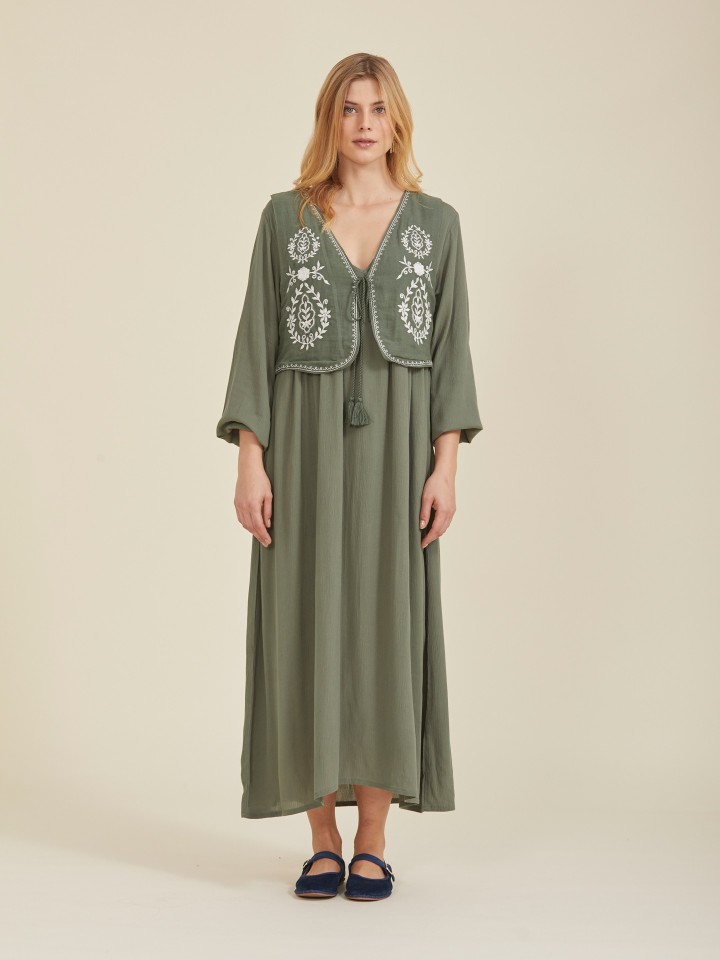 Vestido Comprido Com Colete
