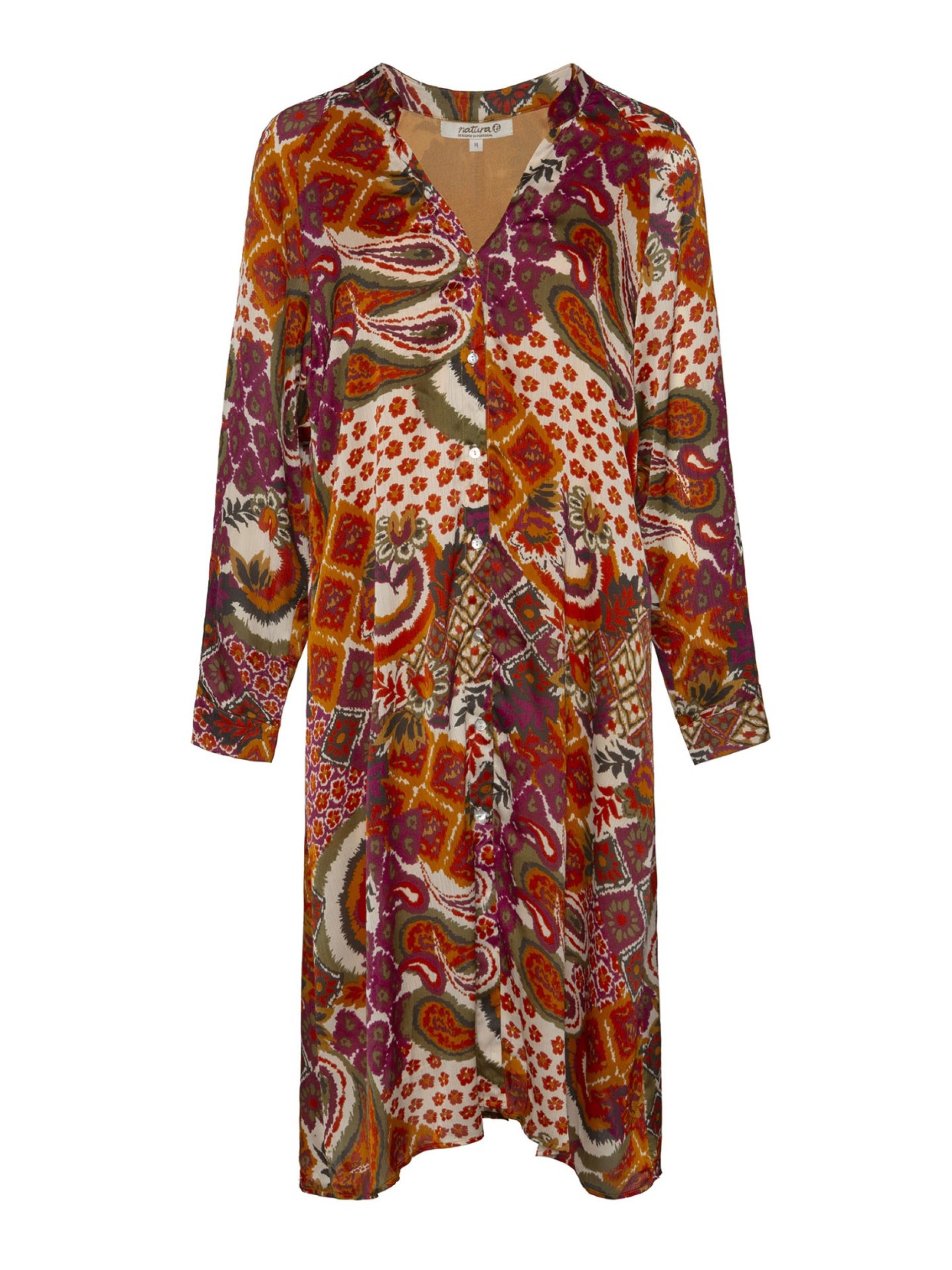 Vestido Curto Estampado Laranja