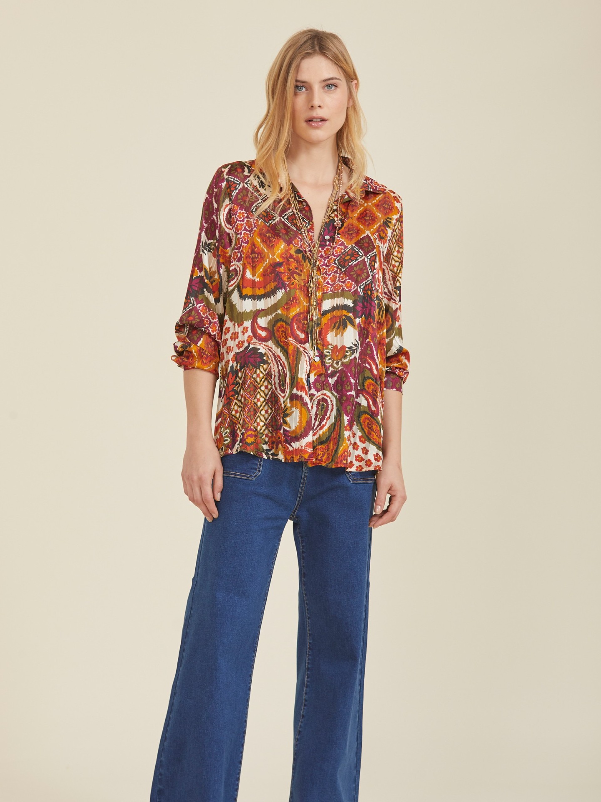 Camisa Estampada Laranja