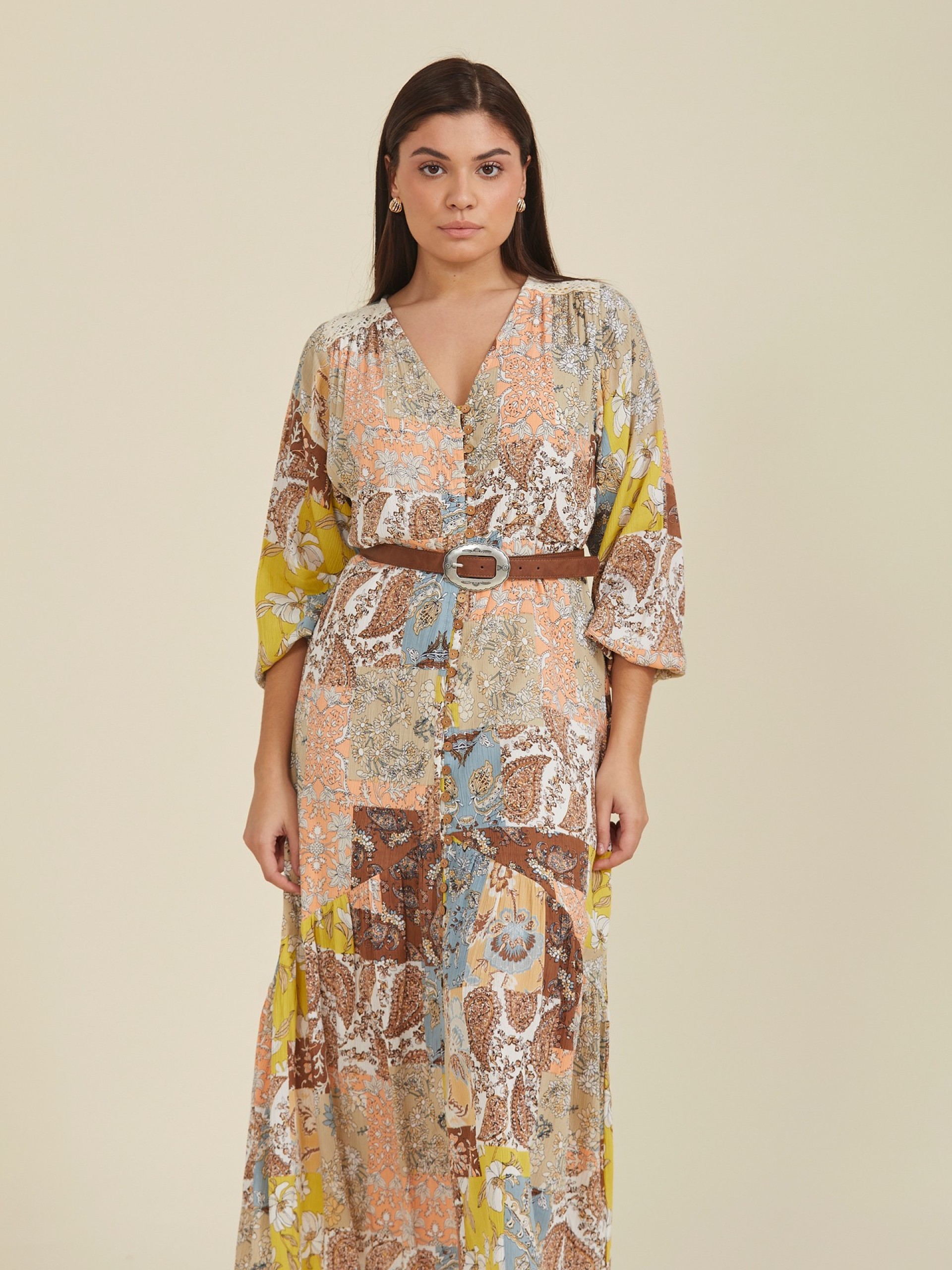 Vestido Comprido Patchwork