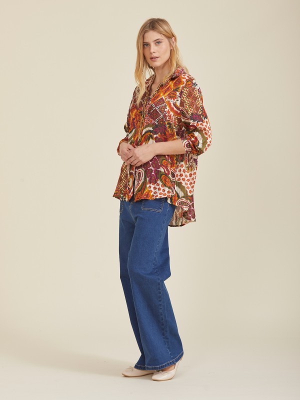 Camisa Estampada Laranja Camisa Estampada Laranja