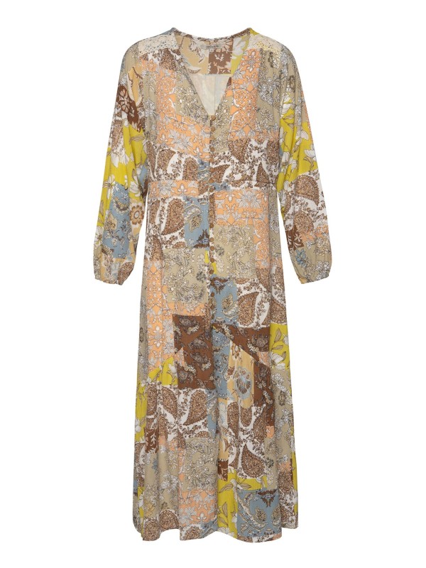 Vestido Comprido Patchwork Vestido Comprido Patchwork