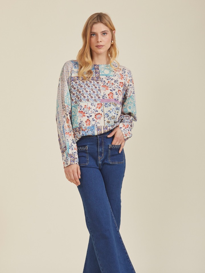 Camisola Estampada Patchwork