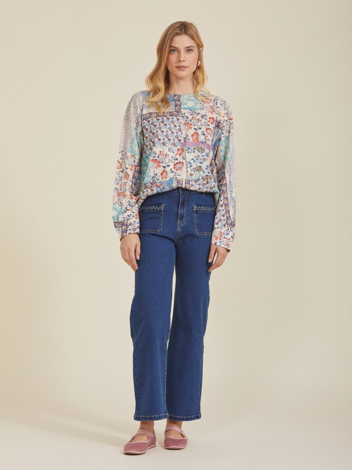 Camisola Estampada Patchwork
